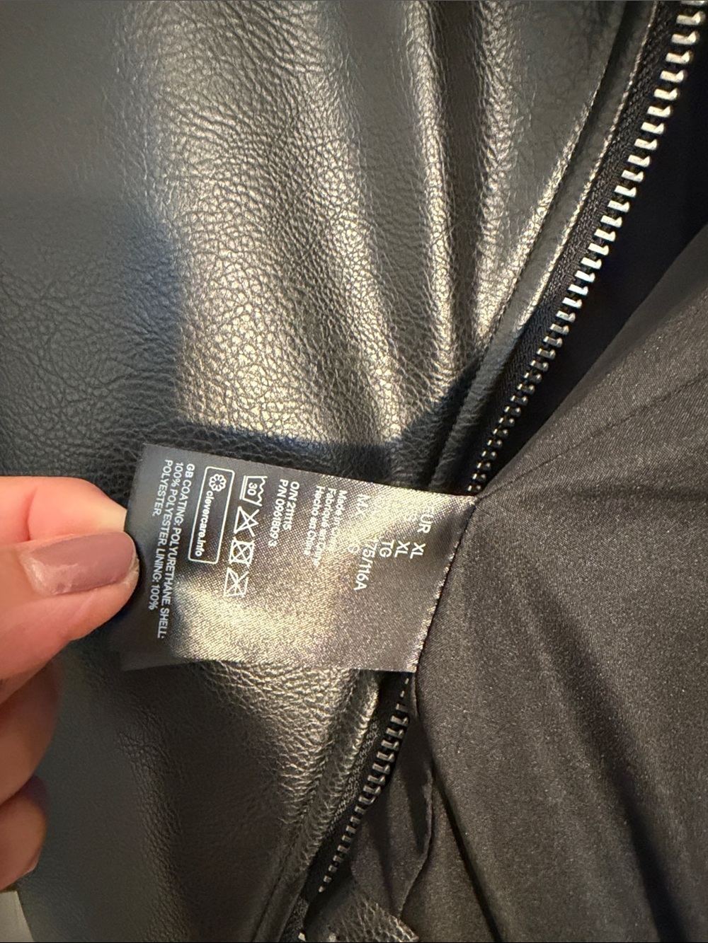 H&M Women’s Black Faux Leather Moto Jacket with Silver Hardware - Picture 4 of 6